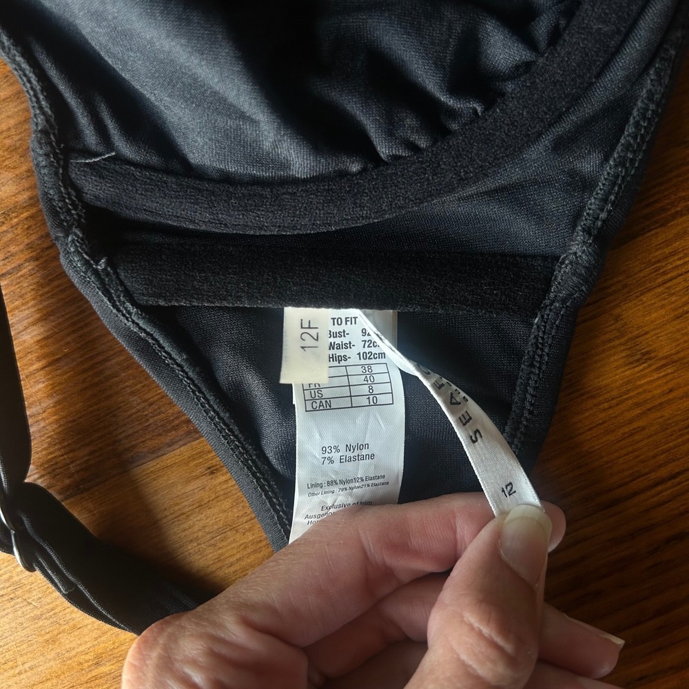Seafolly Black Underwire Bikini Top 8 DDd - Picture 4 of 4